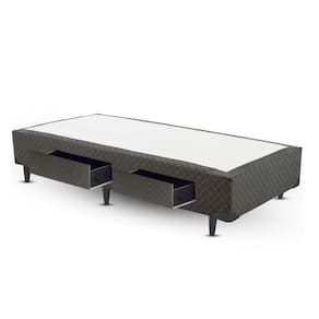 Cama Box SOLTEIRO 2 Gavetas Cinza - 078x188