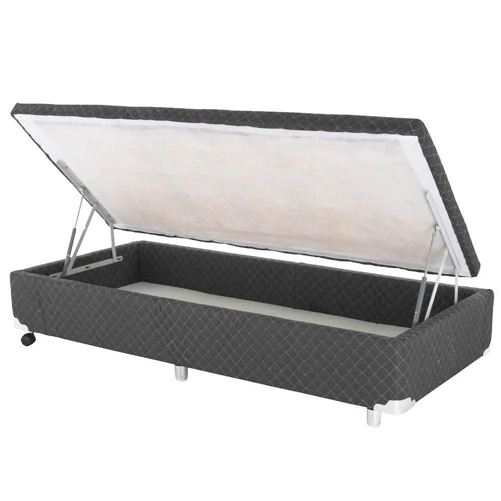Cama Box Baú Lateral cinza 88 x 188