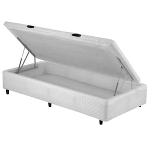 Cama Box SOLTEIRO ANTIGO Baú Lateral Branco - 078x188