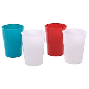 Kit 12 copos de plástico reforçado livre bpa 350ml cozinha