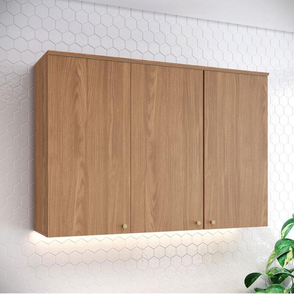 Armário Aéreo 3 Portas 120 cm Ambiente Requinte Nature - Henn