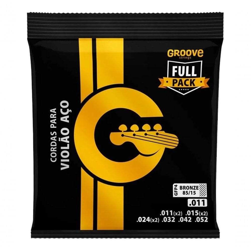 Jogo De Cordas P-violão Bronze 85-15 Groove 0.011"-0.052" Gfp4
