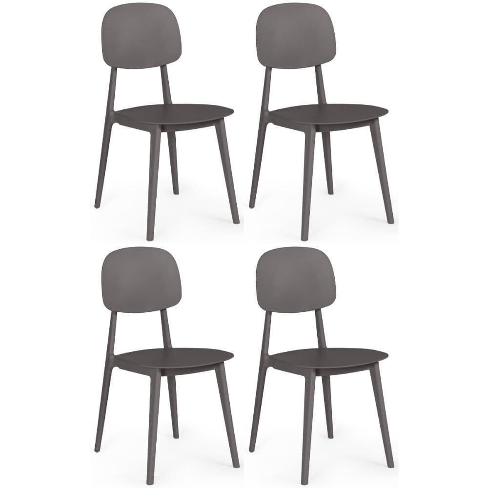 Kit 4 Cadeiras Itália Para Sala/cozinha Em Polipropileno - Cinza