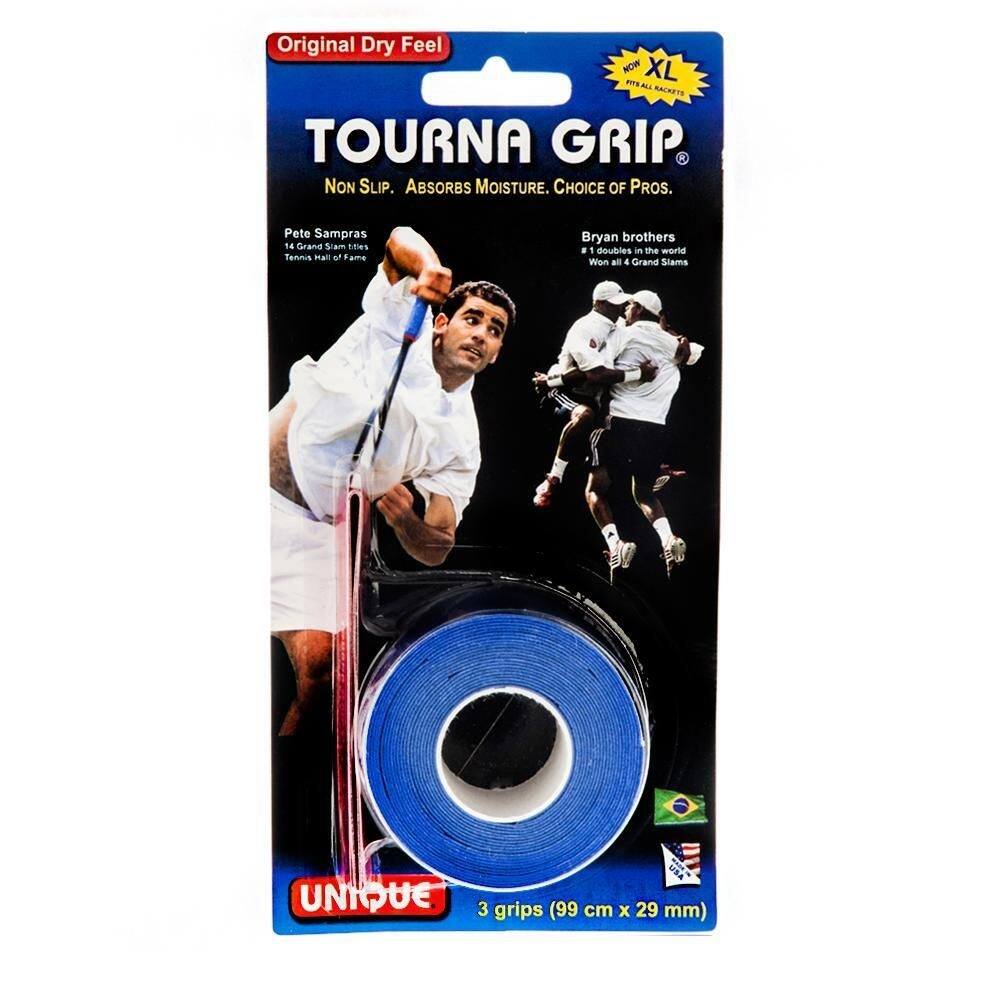 Overgrip unique tourna grip dry azul pack com 3 un.
