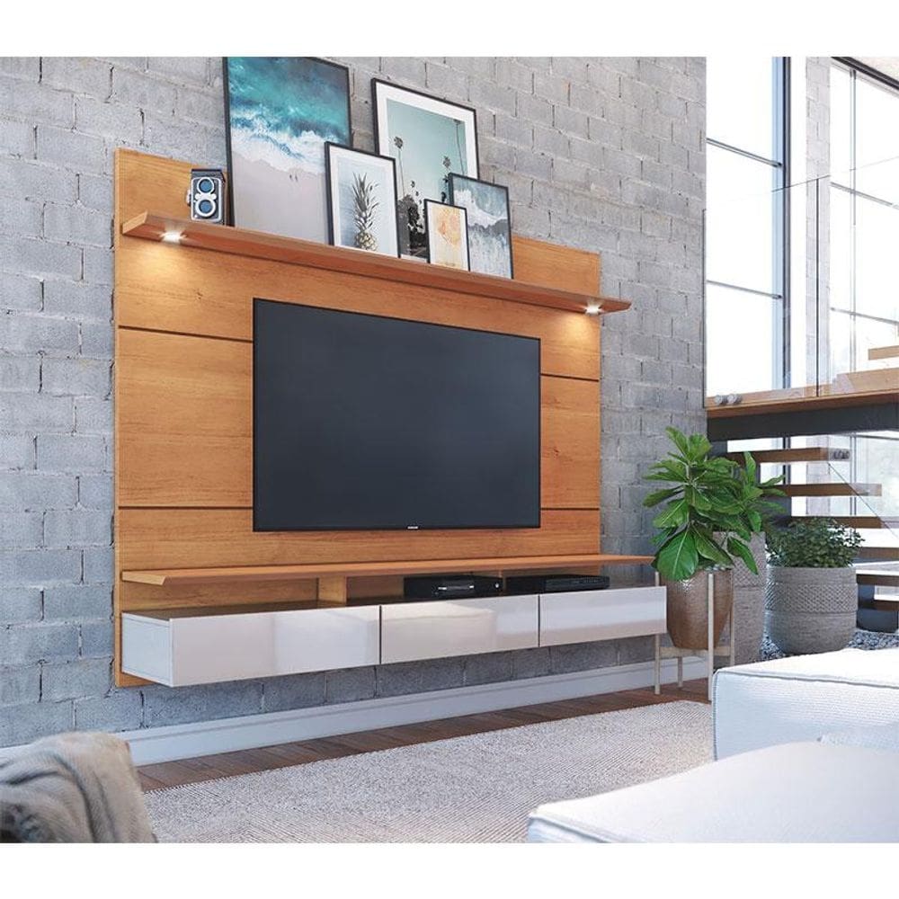 Painel para TV Home Suspenso Ambiente Decore 2.2 Nature Off White - Imcal