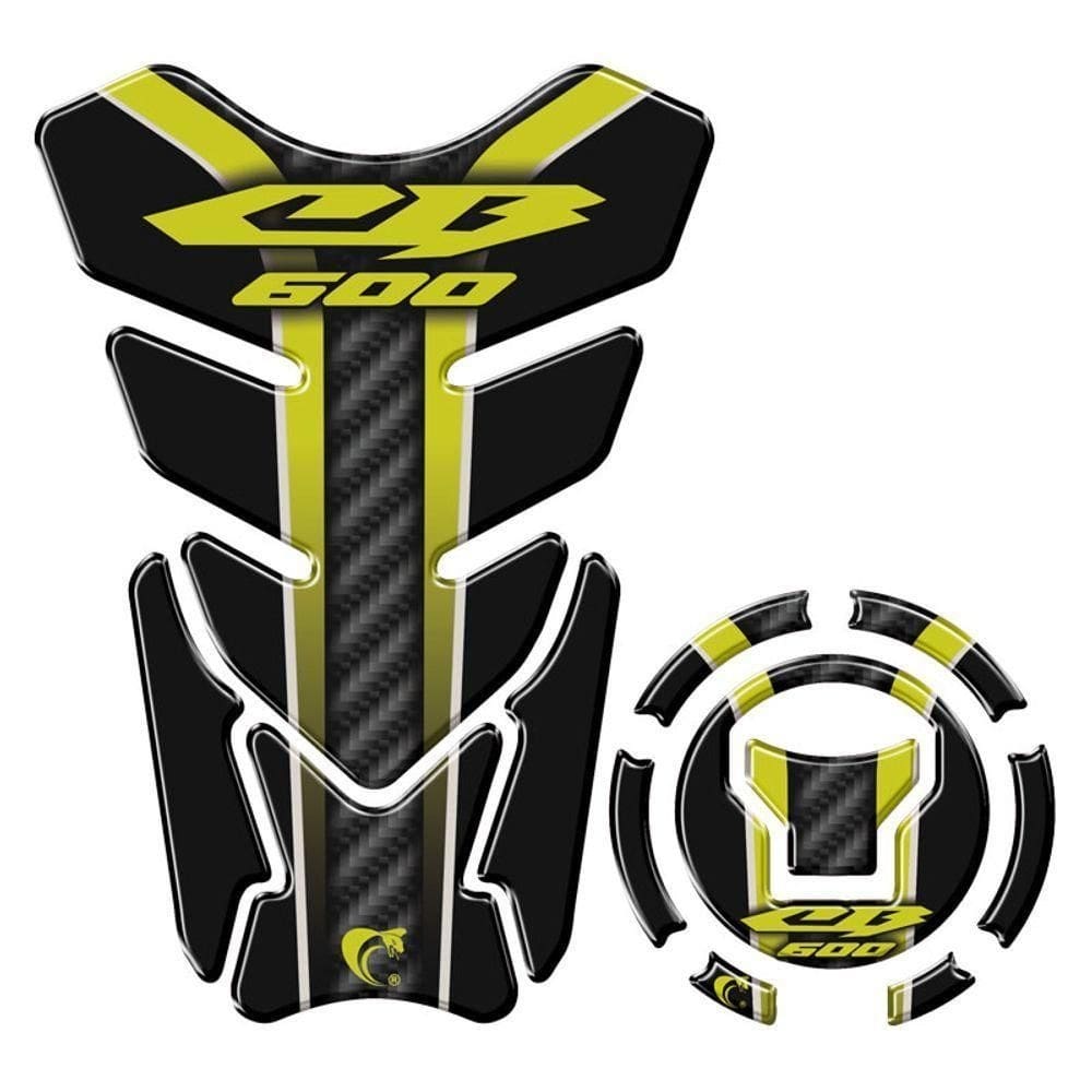 Kit Adesivo Protetor Tanque E Bocal Honda Cb 600 + 2018 Amarelo Amarelo