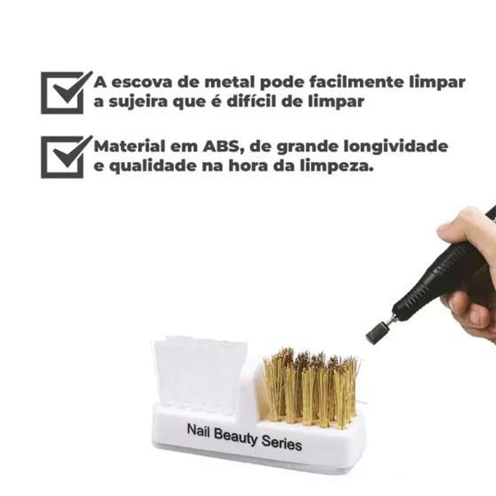 Escova com aço para limpeza de broca