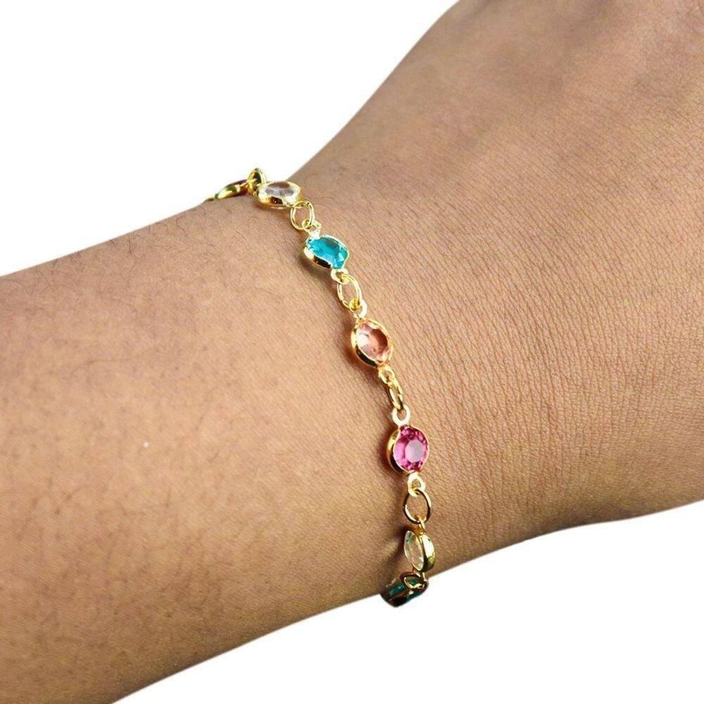 Pulseira Feminina Ouro Aço Inoxidável + Saquinho Presente Dourada Social Qualidade Premium Casual