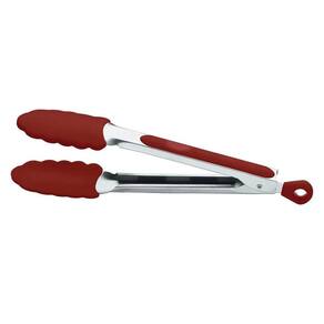 Pegador em silicone e aço inox vermelho 34 cm d6111-vm