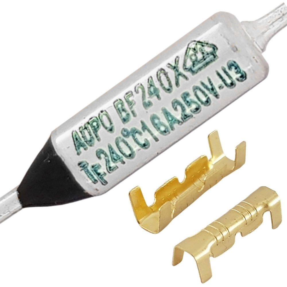 Fusível térmico 240c graus 16a 250v 3 pçs + 6 terminais luva