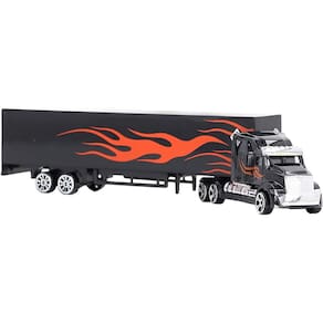 Caminhão Miniatura com Carreta PretoEscala 1:87 20cm RH002-1 - Dorémi