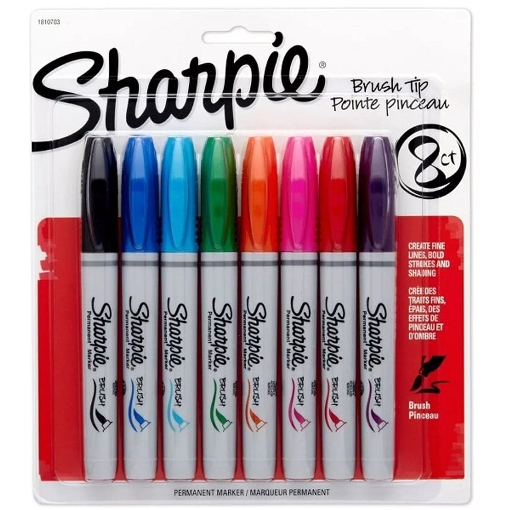 Blister C/8 Marcadores Permanentes Sharpie BRUSH TIP