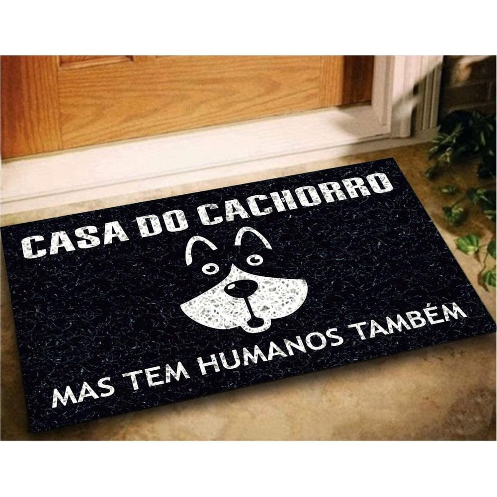 Tapete capacho divertido casa do cachorro 60x40 dog pet lar