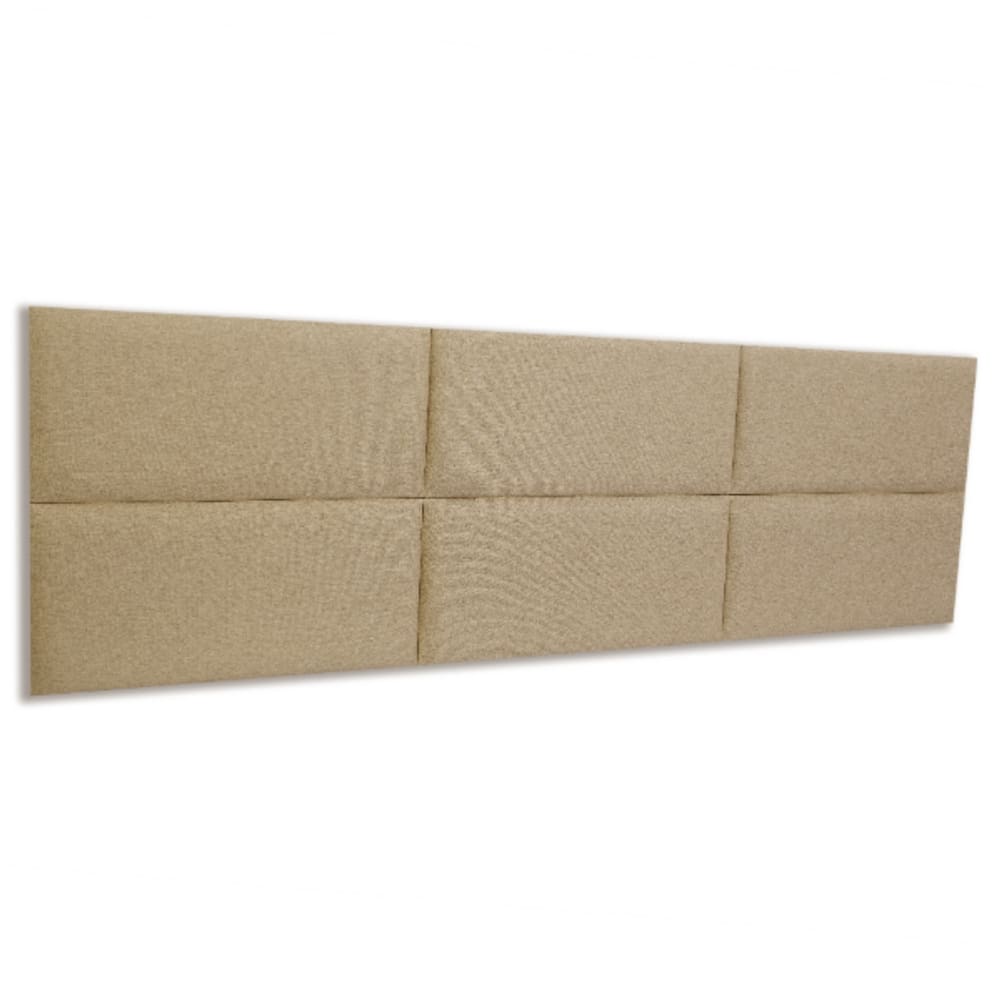 Cabeceira King Estofada Kit 6 Placas Retangular - Linho Bege