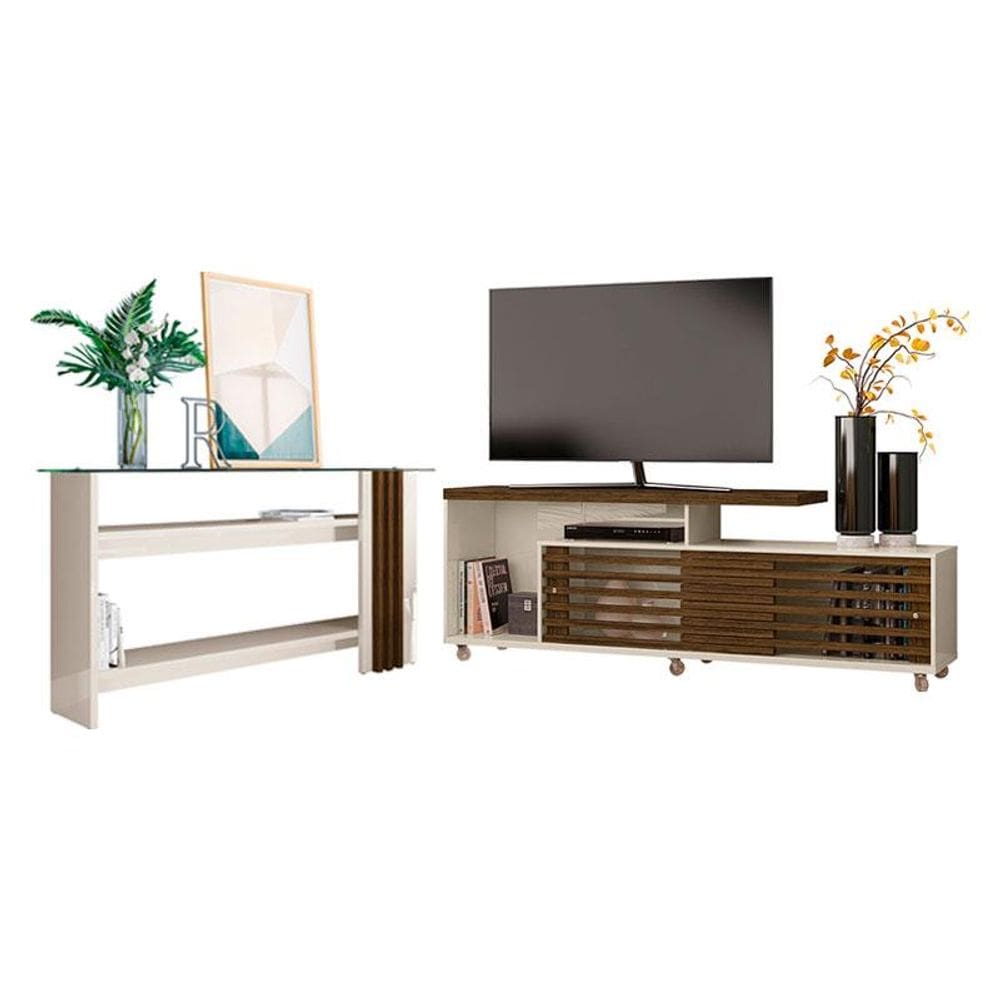 Rack Bancada com Aparador Frizz Off White Savana – Madetec