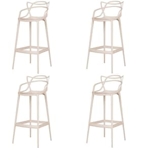 Kit 4 Banqueta Aviv Allegra Solna Fratini 109 Cm (altura) Polipropileno Cor Fendi