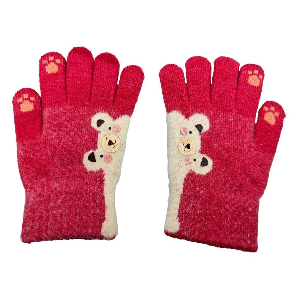 Kit 2 pares Luva infantil Menina Bichinho Quente de Frio inverno para 3 a 8 anos