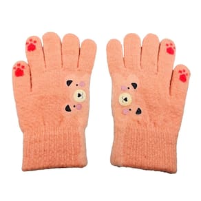 Luva infantil Menina Bichinho para 3 a 8 anos de Frio inverno Quentinha
