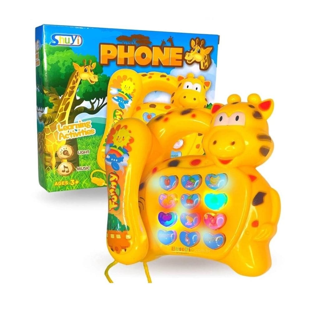 Telefone infantil Phone Girafa shuyi com luz e som