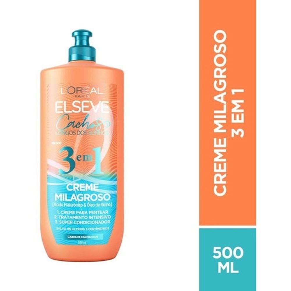 Creme Milagroso 3 Em 1 Elseve Cachos Longos Dos Sonhos 500ml