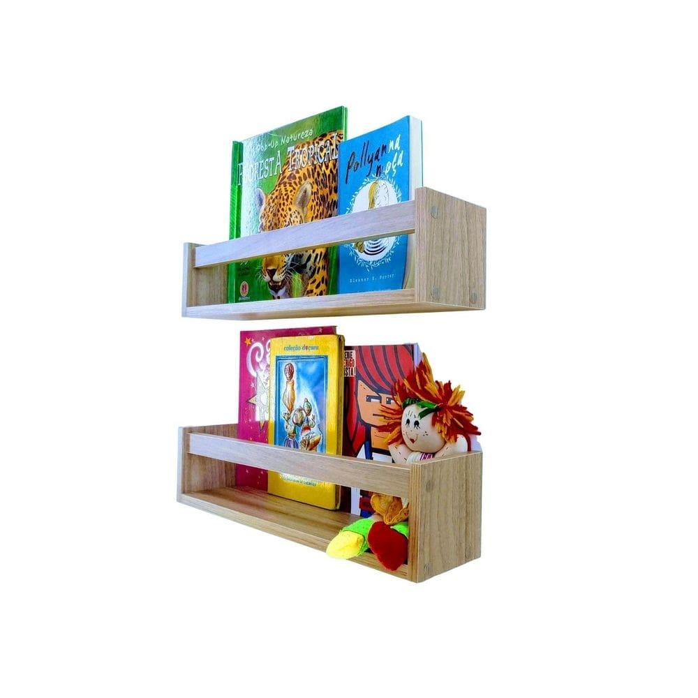 Nicho organizador de brinquedos prateleira mdf 2un 55cm