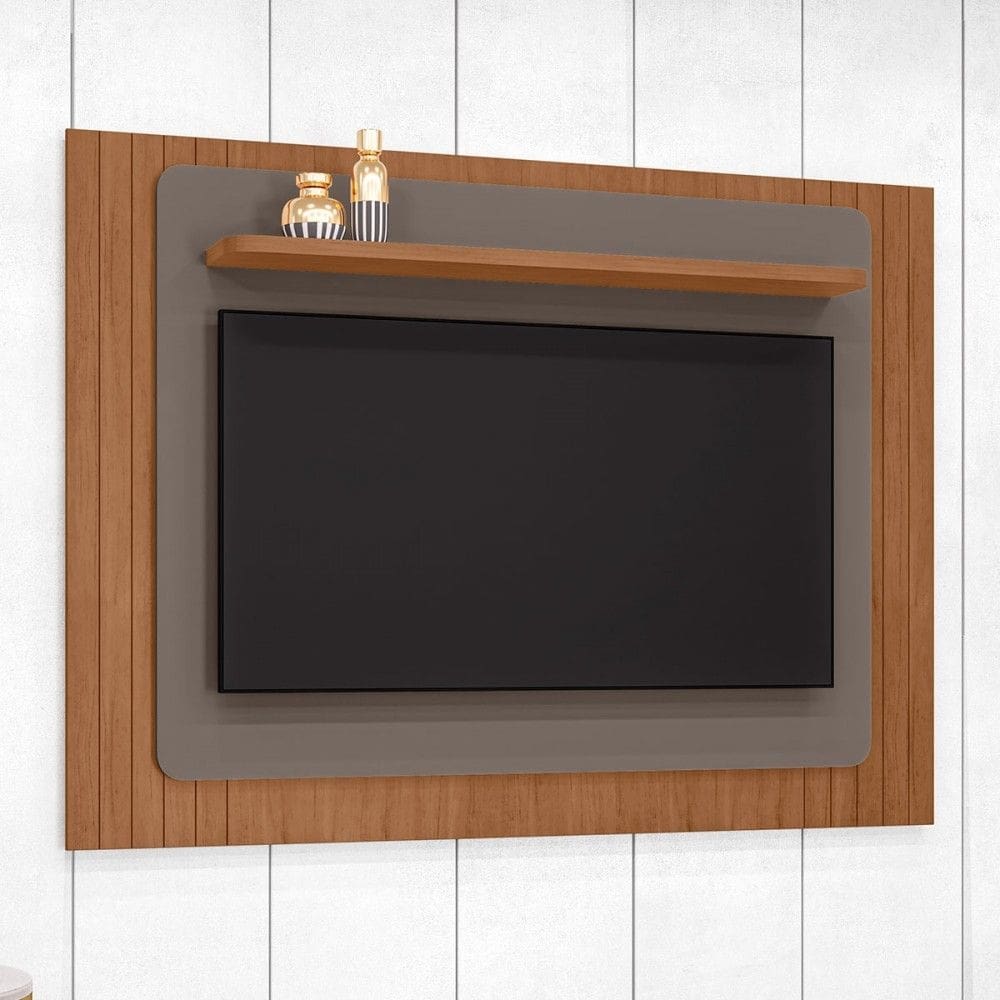 Painel para TV Até 60 Polegadas Monaco 1 Prateleira Cedro/Cinza Perola - Casa D