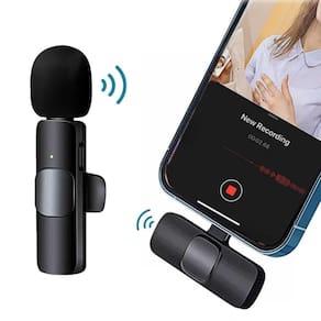 Microfone lapela sem fio para celular usb tipo c android