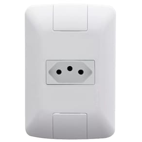 Conjunto Placa com 1 Tomada 2P+T 20A/250V Branca Aria - Tramontina
