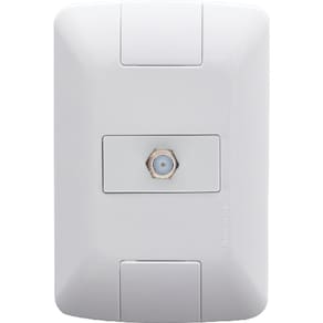 Conjunto Placa com tomada TV Sat Aria Branca - Tramontina