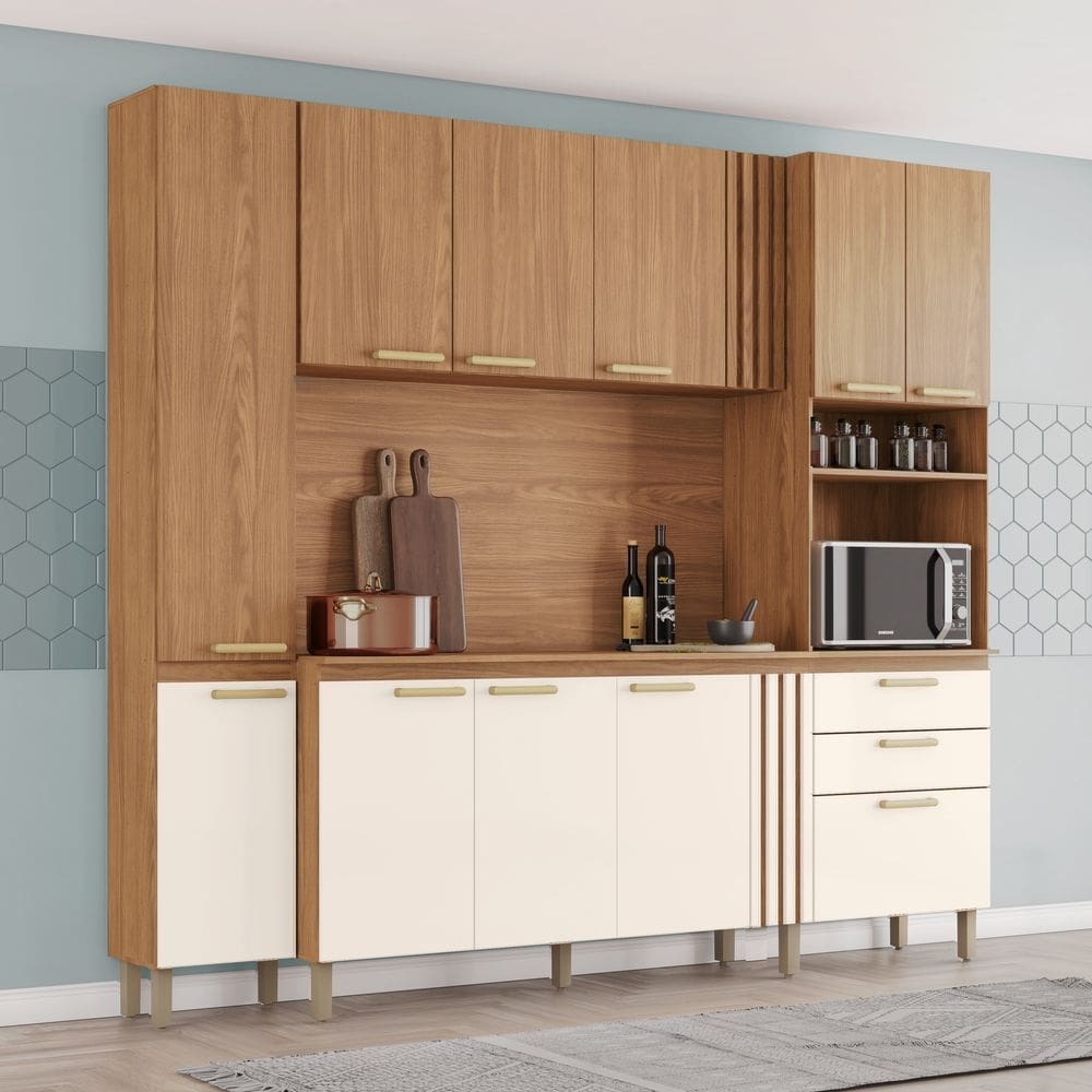 Kit Cozinha Compacta Nature/OffWhite B126 - Briz