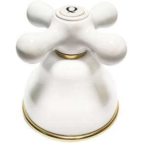 Acabamento Registro Deca Belle Epoque Branco Com Dourado 1/2" 3/4" e 1" - 4900E52PQBRDO
