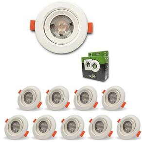Kit 10 Spot Dicroica Redondo Direcionável Led Smd 7W Quente