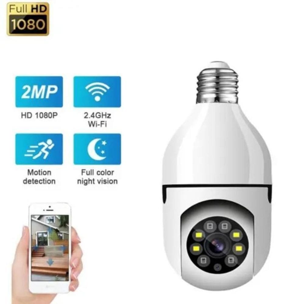 Câmera ip lâmpada wifi full hd visão noturna yoosee
