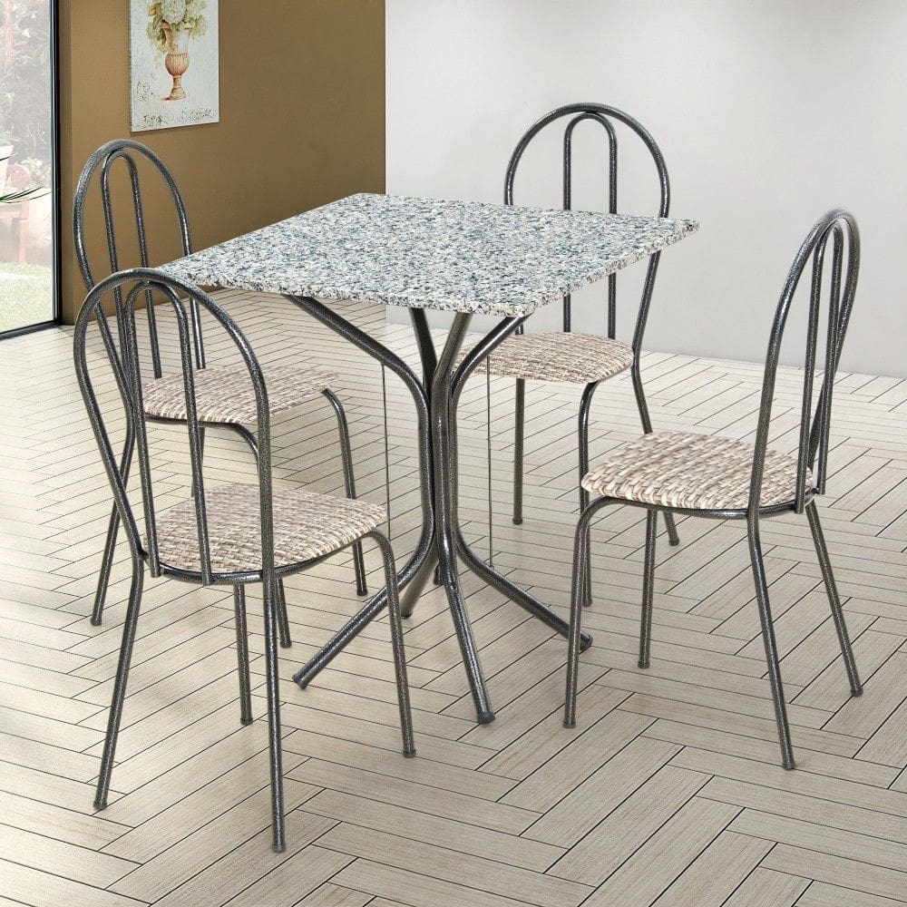 Conjunto Mesa e 4 Cadeiras Thais Artefamol