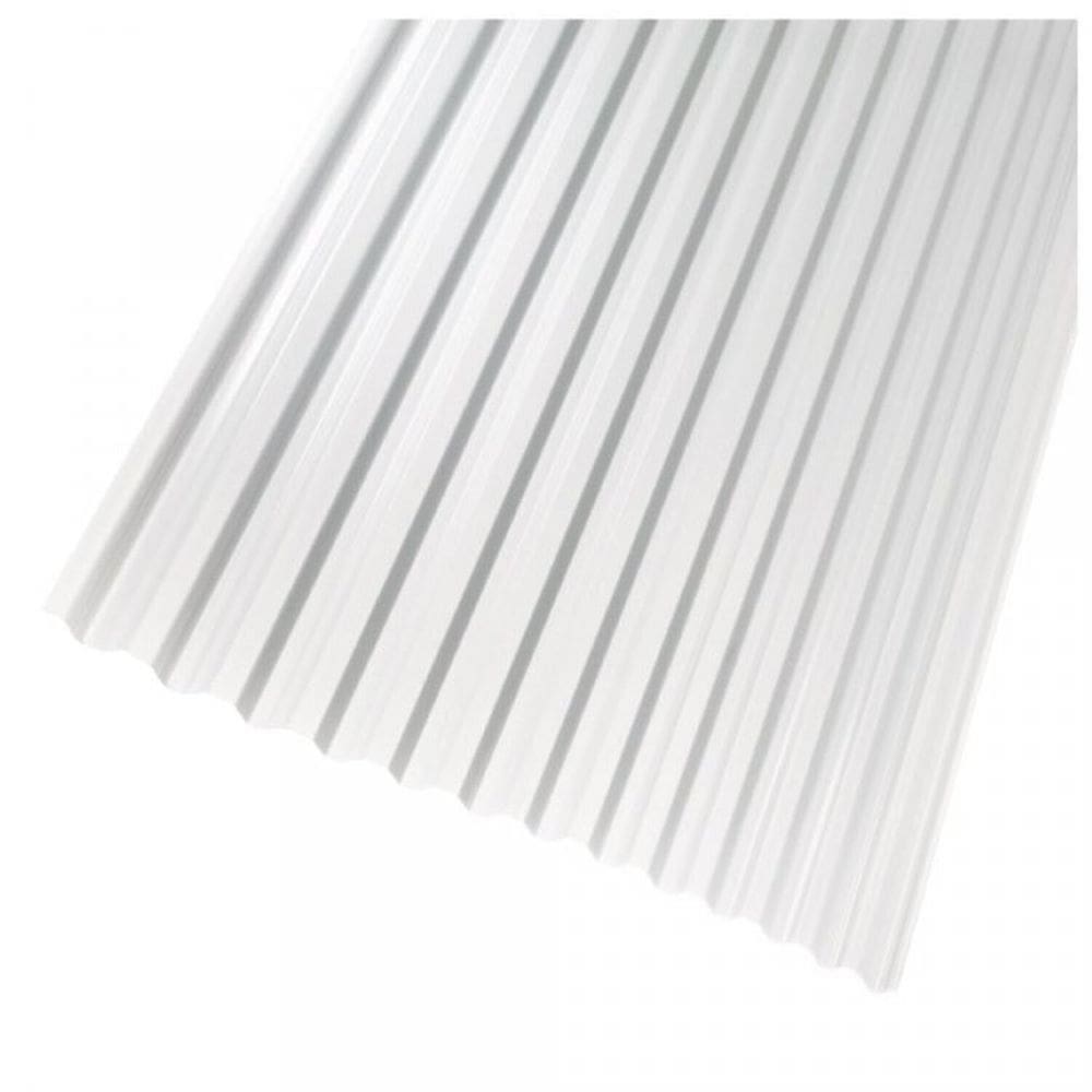 Kit com 15 Telhas de Policarbonato 244cm X 99cm Grega Branco