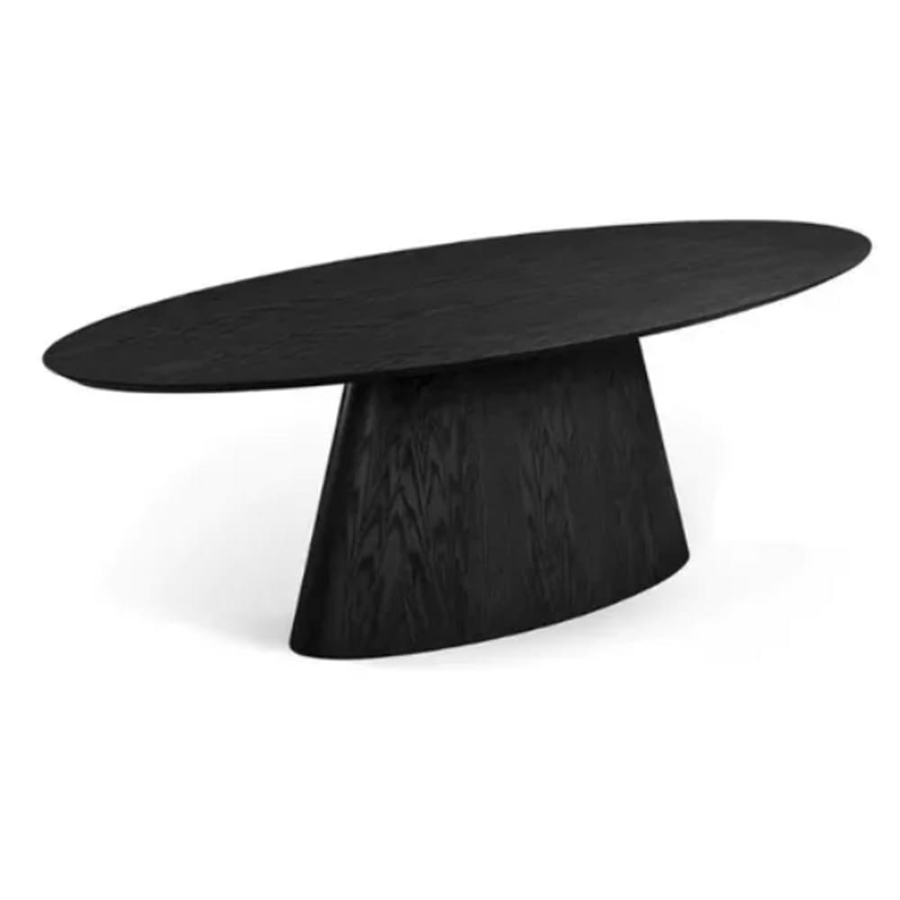 Mesa de Jantar Cone Oval 137x90 cm Base Madeira Ebano Tampo Ebano