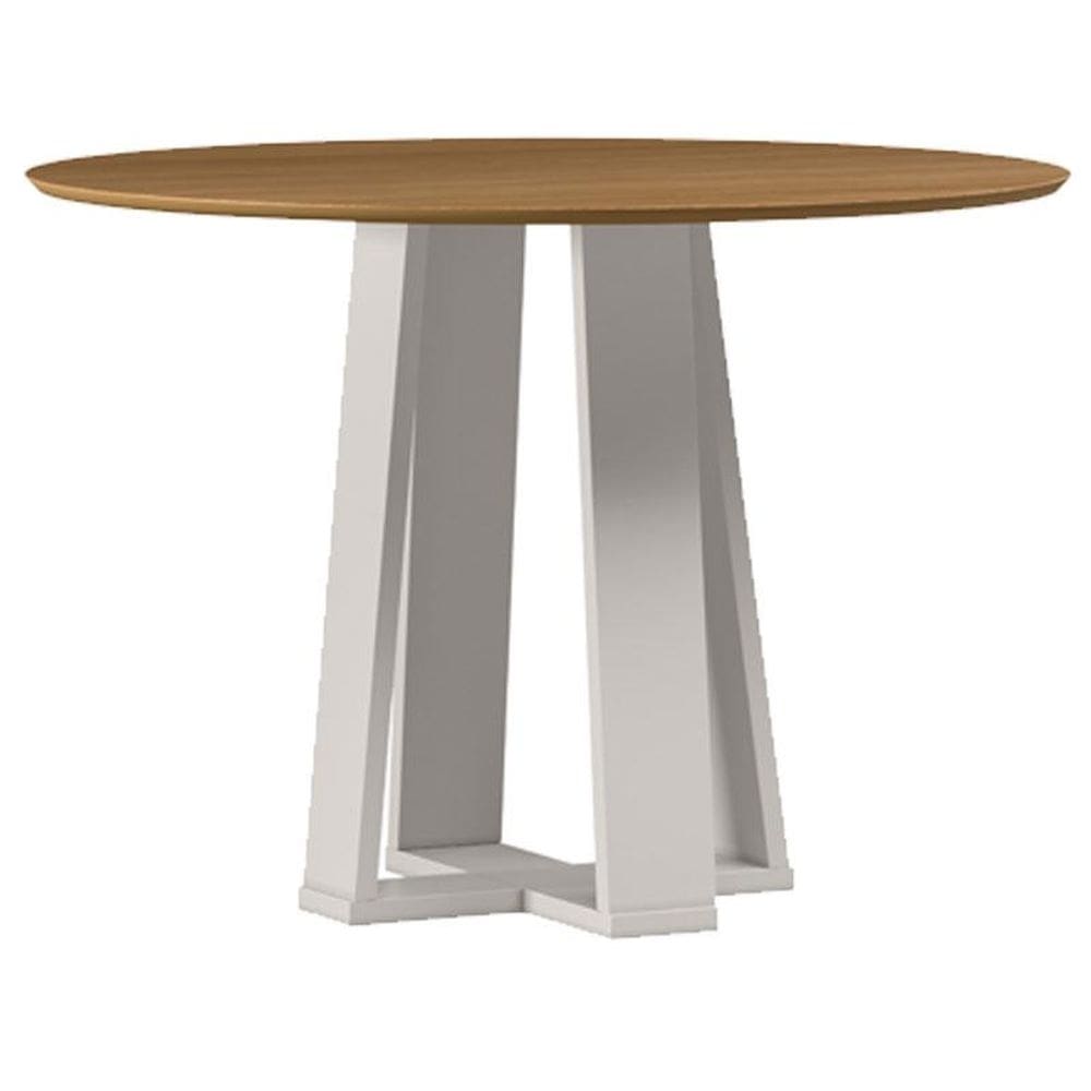 Mesa de Jantar 100x100 cm Isabela sem Vidro Off White Ype - New Ceval