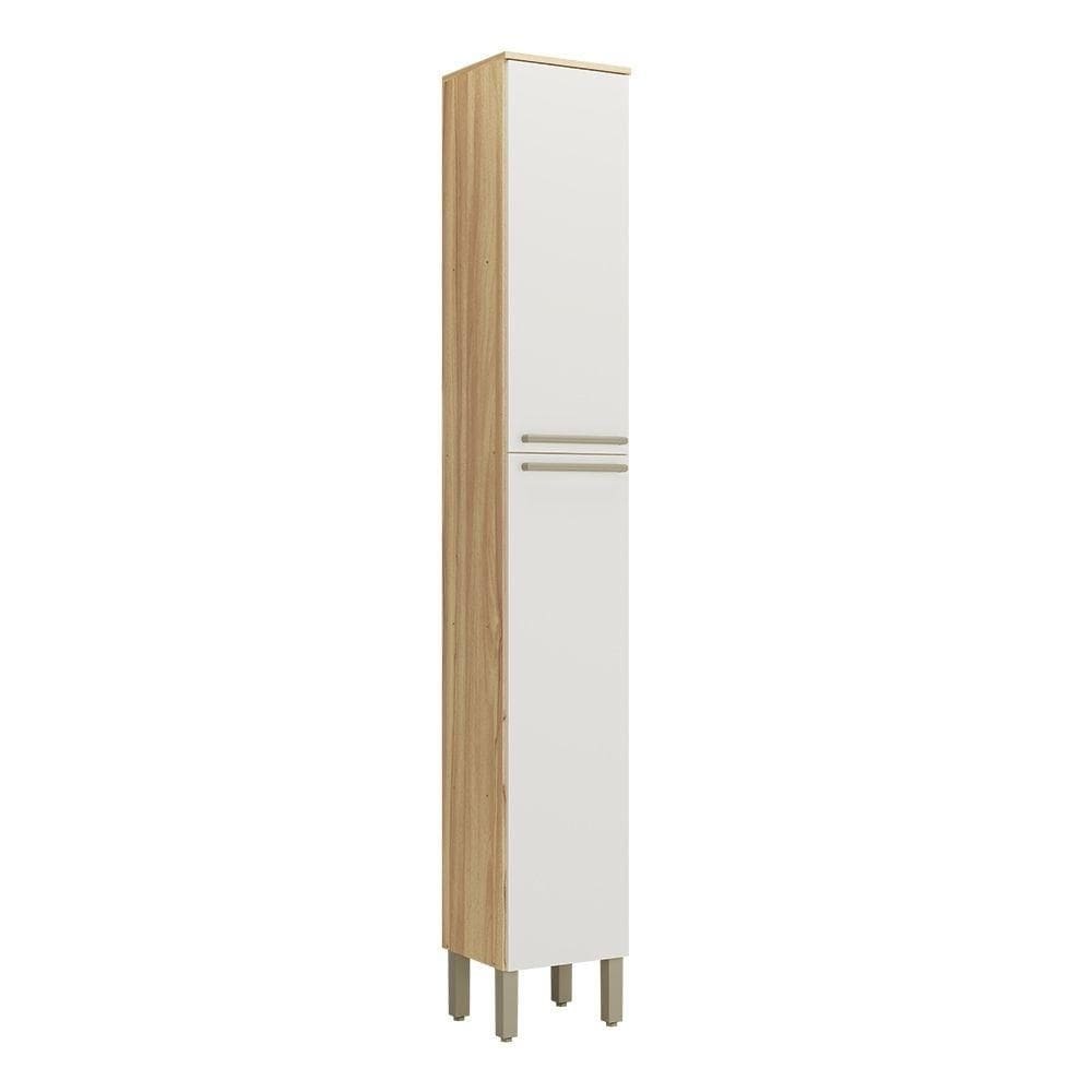 Paneleiro Simples Para Cozinha Com 2 Portas 100% Mdf Napoli Prime Rio Doce Amendoa/Offwhite