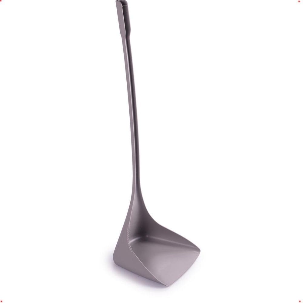 Pá De Lixo Plástica Com Cabo Alto Longo 80,5 Cm Cinza