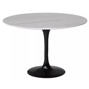 Mesa de Jantar Tulipa Saarinen Redonda 120 cm Mármore Branco Extra