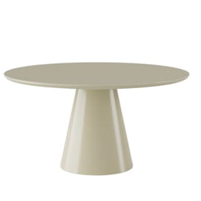 Mesa de Jantar Cone Redonda 130 cm Laca off white