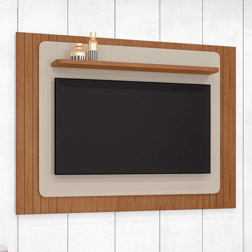 Painel para TV Até 60 Polegadas Monaco 1 Prateleira Cedro/Off White - Casa D