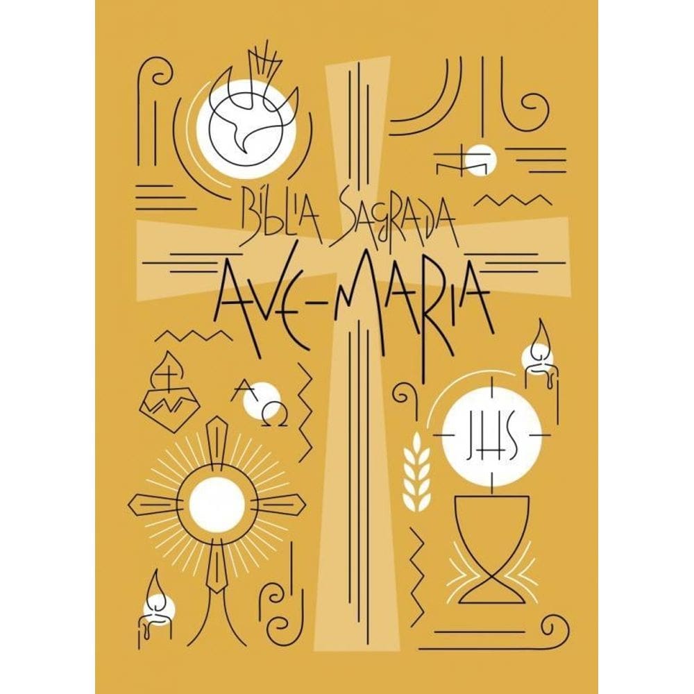Bíblia Sagrada Ave Maria Capa Símbolos