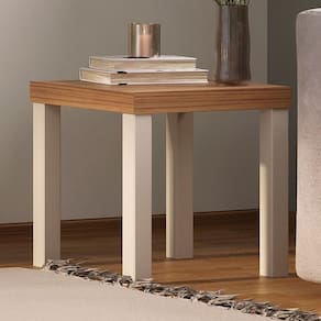 Mesa de Canto Zoom Carvalho/Off White - Pnr Móveis