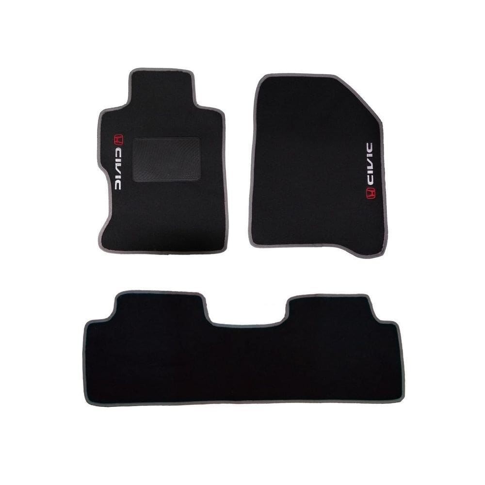 Kit tapete de carpete honda civic modelos 07 2011 grafite