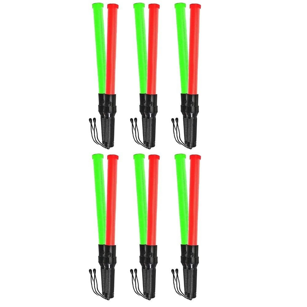 Bastao Sinalizador 2 Cores Grande Kit 6 Unidades Led Fluorescente Lanterna Fiscalizaçao