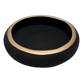 Vaso ikebana baixo cerâmica fosca decor plantas garden black