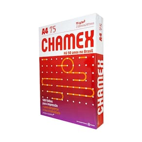 Papel sulfite a4 chamex 500 folhas 75g pacote de folha a4