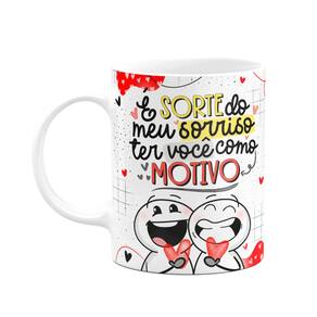 Caneca funny namorados - É sorte do meu sorriso, ter você!
