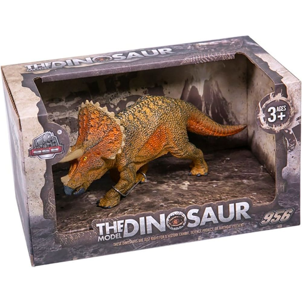 Dinossauro de Brinquedo The Dinosaur Model Triceratopos Marrom Esverdeado KZ956-207G - Dorémi